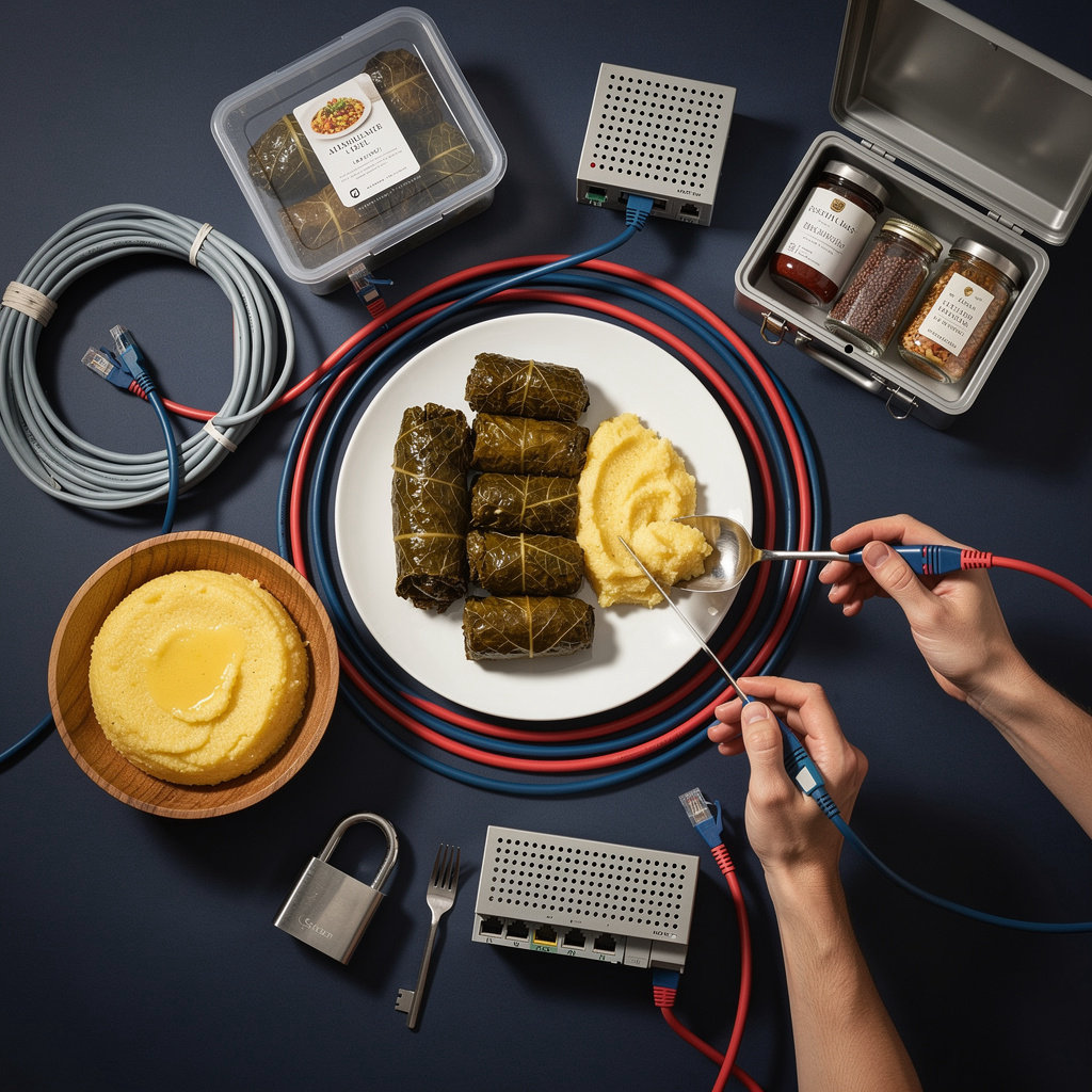 Petre's Private Network traditional Romanian food culture - sarmale and mamaliga representing network security delusions